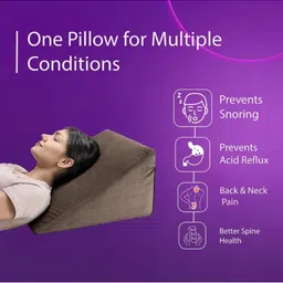 wakefit Brown Orthopaedic High Resilience Foam and Memory Foam Pillow Wedge image 4
