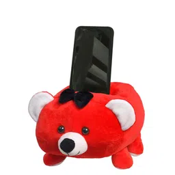 Ultra Kids Red & White Plush Teddy With Mobile Holder Soft Toy image 2