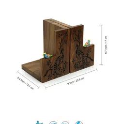 ExclusiveLane The Jungle Blocks Brown & Black Self Design Wooden Books Organisers image 5