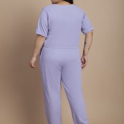 Rigo Plus Size Printed Crop Top With Joggers Co-Ords Set image 5