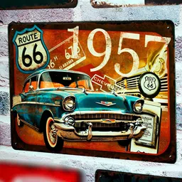 eazy wagon Brown & Green Number Plates Big wall sign - Chevrolet 1957-39