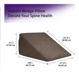 wakefit Brown Orthopaedic High Resilience Foam and Memory Foam Pillow Wedge image 5