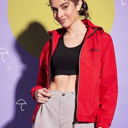BUY NEW TREND Women Red Checked Windcheater Crop Outdoor Sporty Jacket-image-34