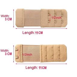 lpx � Bra Hook Extender-2 Hook - 3 Rows (with Extra Elastic) Save Your Bra Increase (Beige (Pack of 2)) image 2