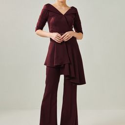 ONE KNOT ONE Asymmetric Top & Trouser With Embellished Belt image 1