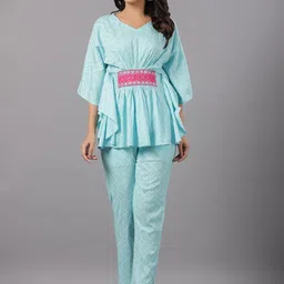 CRAFTED FOR YOU Printed V-Neck Kaftan With Trouser Co-Ords-picture-11