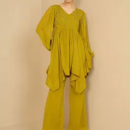 Antheaa Women Embellished V-Neck Tunic With Trouser-picture-10