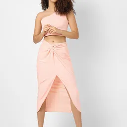 Campus Sutra One-Shoulder Crop Top With Wrap Skirt Co-Ords-picture-48