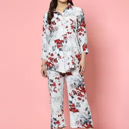 Clora Creation Floral Printed Shirt With Trouser Co-Ords-image-74