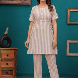 SARAI CREATIONS Striped Pure Cotton Tunic & Trousers Co-Ords-picture-30