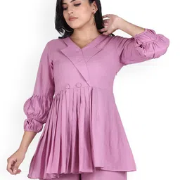 Lirose V-Neck Pure Cotton Top With Flared Trouser Co-Ords image 2