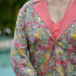 Lirose Printed shoulder straps Top & Trouser With Jacket image 2