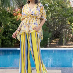 Ambraee Printed Top & Trouser Co-Ord Set image 3