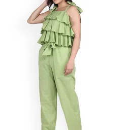 Lirose Shoulder Strap Pure Cotton Top With Flared Trouser Co-Ords image 3