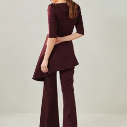 ONE KNOT ONE Asymmetric Top & Trouser With Embellished Belt image 4