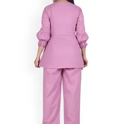 Lirose V-Neck Pure Cotton Top With Flared Trouser Co-Ords image 4