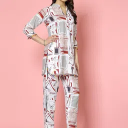 Clora Creation Printed Three Quarter Sleeve Tunic & Trouser Co-Ords image 4