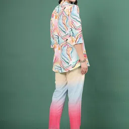 Clora Creation Abstract Printed Shirt With Trousers image 5