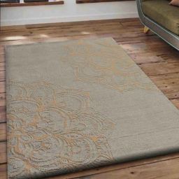 presto Grey Floral Polyester 5 ft x 7 ft Hand Tufted Carpet-picture-20