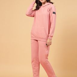 Rigo Plus Size Terry Hoodie Sweatshirt with Trousers co-ords Set-27