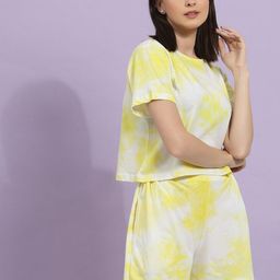 Rigo Women Tie & Dye Cotton Top & Shorts Co-Ord Set-picture-42