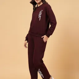 Rigo Plus Size Terry Hoodie Sweatshirt with Trousers co-ords Set-image-26