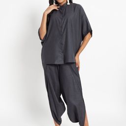 9rasa Cotton Oversized Shirt with Dhoti Pants-image-20