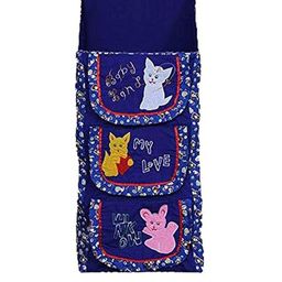 Kuber Industries Blue & White Printed Multi-Utility Three Cabinet Folding Organiser-14