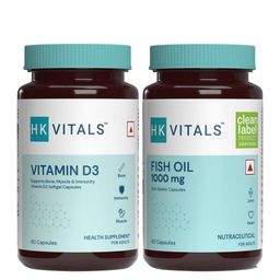 HK VITALS Vitamin D3 Capsules & Fish Oil 1000mg Capsules - 60 Capsules Each-17