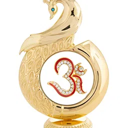 INTERNATIONAL GIFT Gold-Toned Peacock Shaped Om Car Dashboard Showpiece-image-74