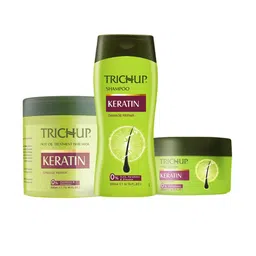 TRICHUP Keratin Set Of 3 Damage Repair Shampoo & Hair Cream - 200ml Each Mask - 500ml-46