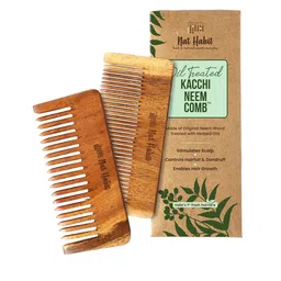 Nat Habit Set Of 2 Fine Tooth & Wide Tooth Kacchi Neem Combs-49