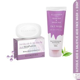 GLAMVEDA Glycolic & Salicylic Anti-Acne Face Wash & Soap Combo-100ml + 75gm-image-53