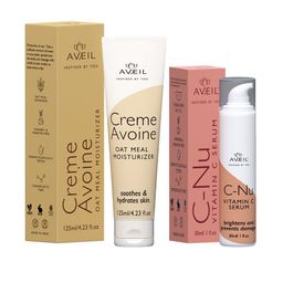 AVEIL Combo of 2 C-Nu Vitamin C Serum 30 ml & Creme Avoine Oatmeal Moisturiser-0