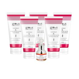 Globus naturals Herbal SetOf6 FaceWash-Face Gel-Face Scrub-Face Cream-Face Pack-Face Serum-51