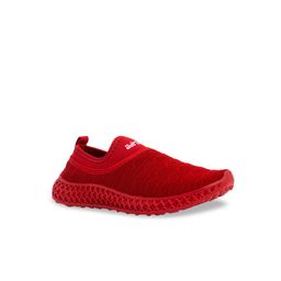 Khadims Girls Red Woven Design Knitted Regular Slip-On Sneakers-image-80
