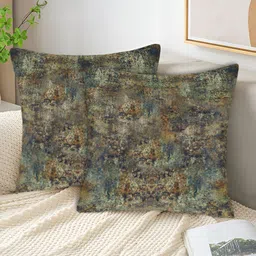 Tesmare Green 2 Pieces Abstract Velvet Square Cushion Covers-13