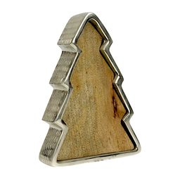 Hind Decor Grey Handcrafted Christmas Tree On Wooden Base Showpiece-image-72