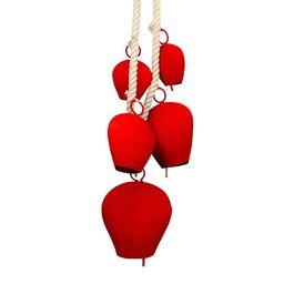Hind Decor Red Velvet Red Hanging Christmas Bells-image-24