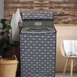 DREAM CARE Grey & White Printed Waterproof & Dustproof Washing Machine Cover-7