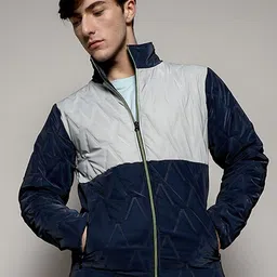 Campus Sutra Colourblocked Quilted Windcheater Outdoor Bomber Jacket-picture-23
