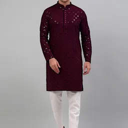 Jompers Chikankari Embroidered Sequinned Kurta-image-49