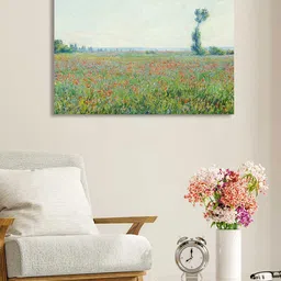 Art Street Green & Blue The Poppy Field Canvas Painting Wall Art-image-71