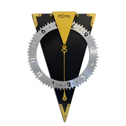 DIAMANTE A LA MODE Black and Silver toned Abstract Shaped Contemporary Wall Clock-image-59