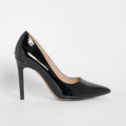 Boohoo Black Work Pumps with Patent Finish-32