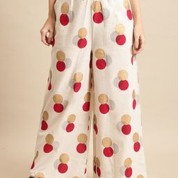 Pistaa Women Printed Cotton Flared Palazzos-45
