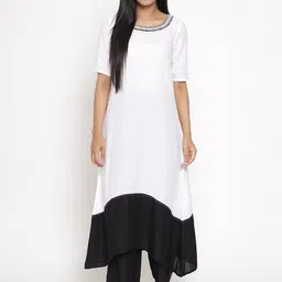AURELIA Women Colourblocked Kurta with Palazzos-picture-21