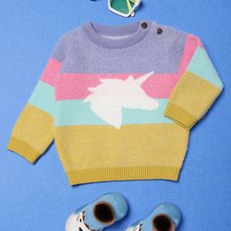 MiArcus Purple & Yellow Colourblocked Pullover Acrylic Sweater-picture-15