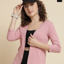UnaOne Pack Of 2 Three-Quarter Sleeves Cotton Open Front Shrug-11
