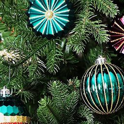 Little Surprise Box LLP Green & PInk 50 Pieces Christmas Ball Tree Ornaments-image-6